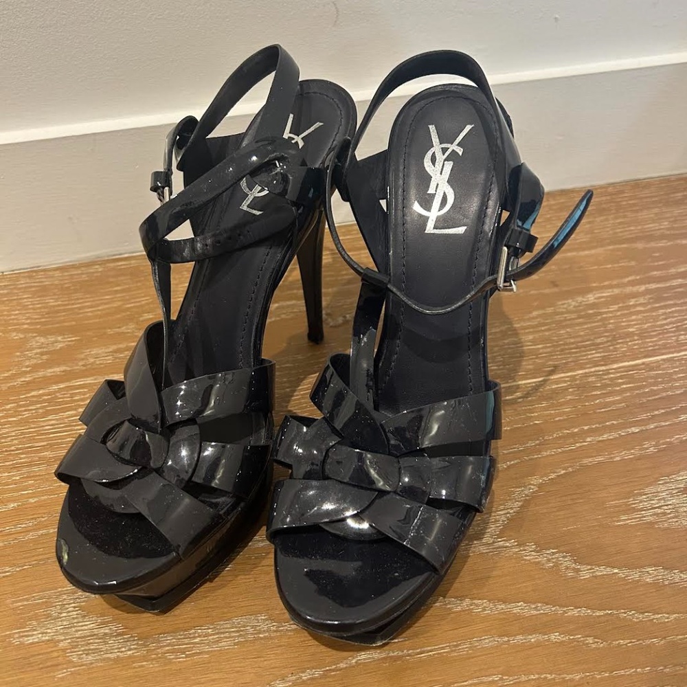 YSL Tributes, Black,  Size 39, LIKE NEW